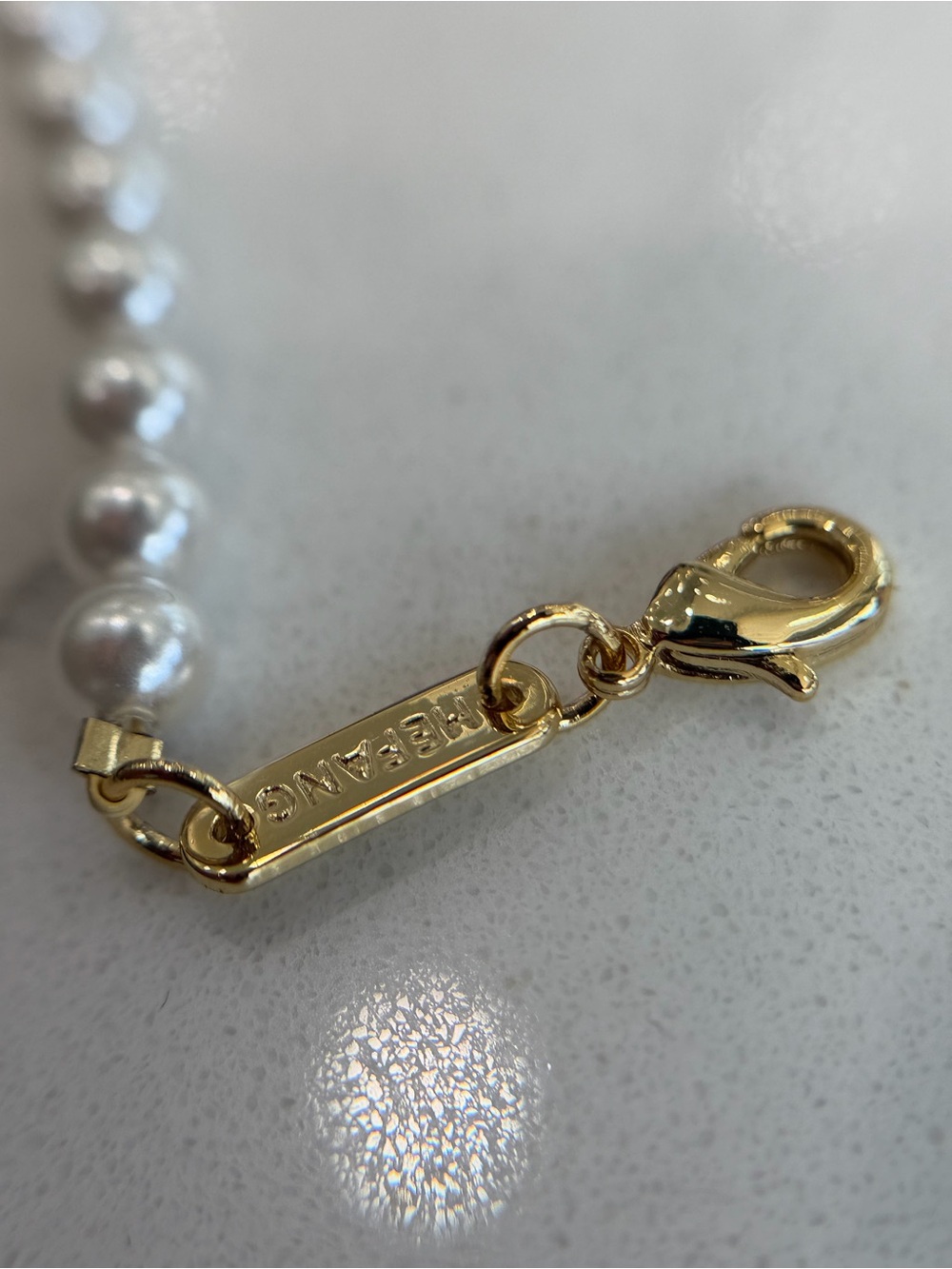 New Gold plated S925 Sterling Silver White pearl necklace - Picture 6 of 7